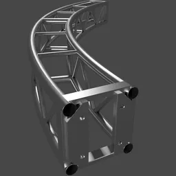Detailed 3D model of a 60-degree circular truss segment, compatible with Blender for industrial design visualization.