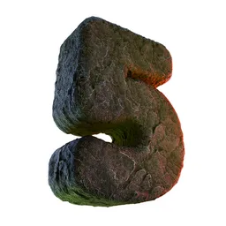 5 Number Numeric Stone Carved