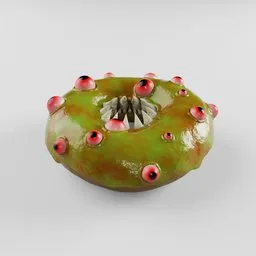 Slimy Monster Donut With Teeth