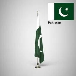 Pakistan Ceremonial flag on stand