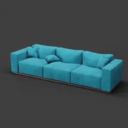 Aqua Velvet Sofa