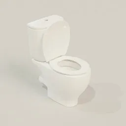 Detailed 3D model of a white toilet for Blender rendering, optimized for bathroom design visualization.