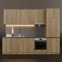 Modern Realistic Wooden Kitchen