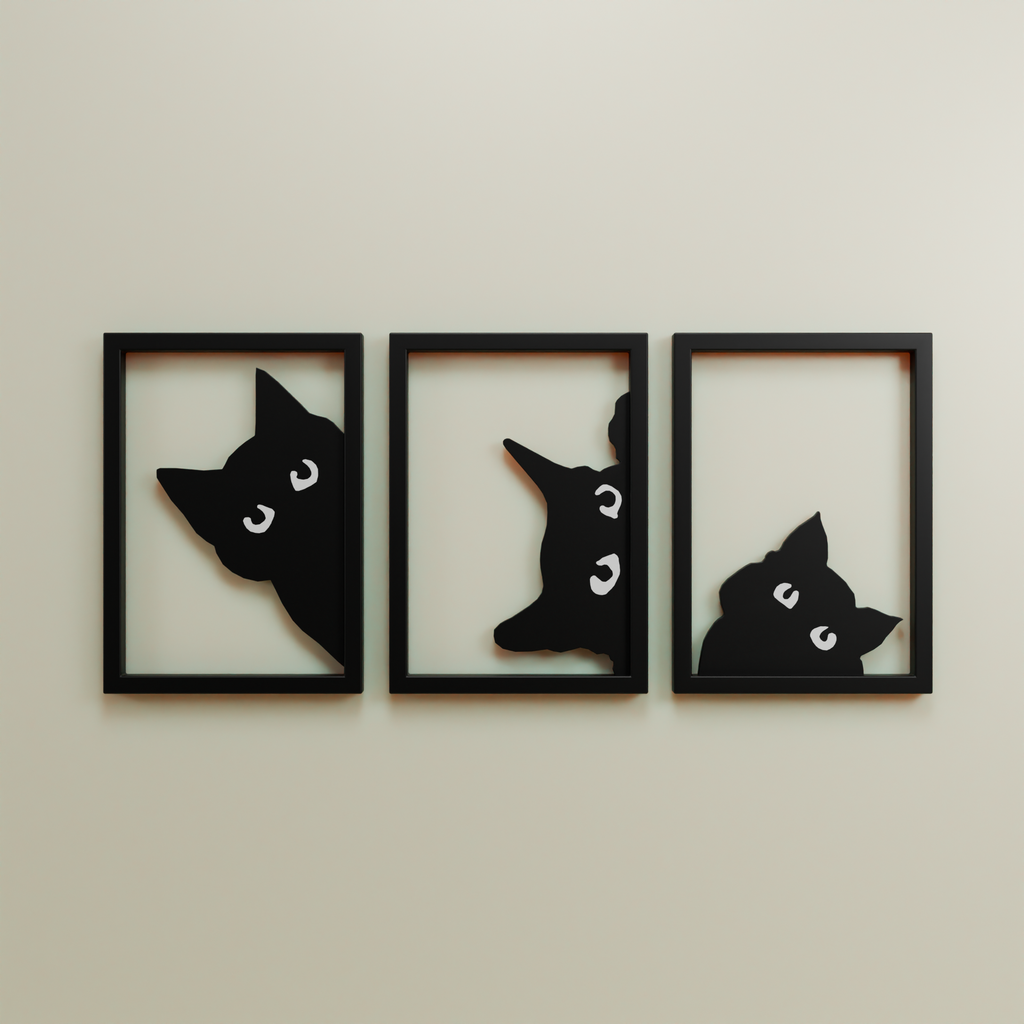 3 Cat Picture Frame | Decorative Pictures models | BlenderKit
