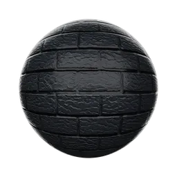 High-resolution PBR dark brick material for 3D modeling and rendering, ideal for Blender and similar software.