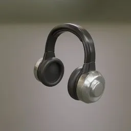 Realistic 3D headphones model with high-quality textured details, perfect for Blender rendering and audio visualizations.