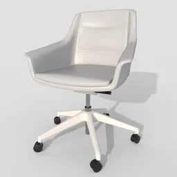 Offcie Chair White Leather
