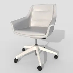 Offcie Chair White Leather
