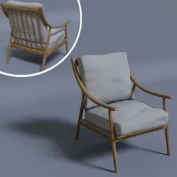 Curved Arm Mid Century Chair