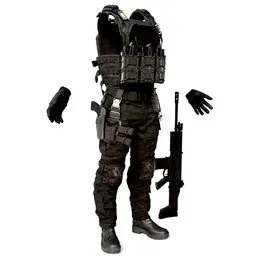 Black Soldier Outfit