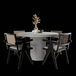 Round dining table with Balford chair