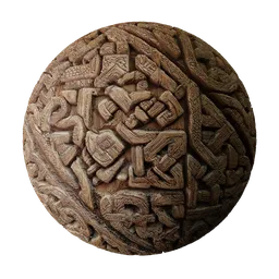 Wood with a carved nordic pattern