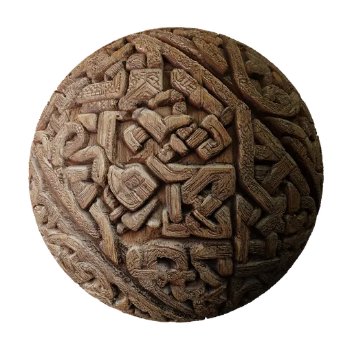 Wood with a carved nordic pattern