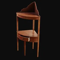 1800s Wooden Corner Side Table