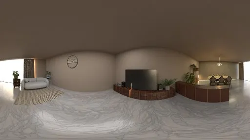 Modern Minimalist Living and Dining Room