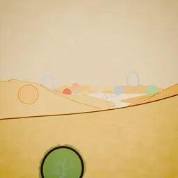 Stylized  Vintage Desert Landscape