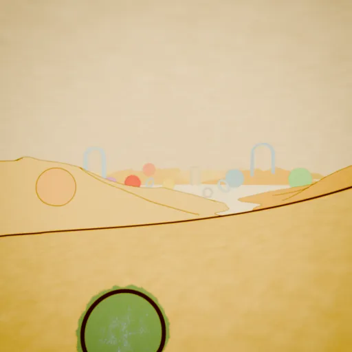 Stylized  Vintage Desert Landscape