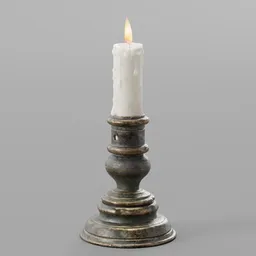 Rusty low candlestick set