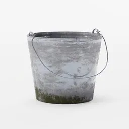 "Get a realistic 3D model of a farmer/gardener's worn and used bucket, with detailed texture render and standing water effect. This physically based rendering model in plastic is perfect for Blender 3D projects. 8 liters capacity and rusty finish add to the authenticity."