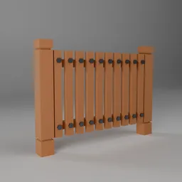 Low Poly Stylized Wooden Fence