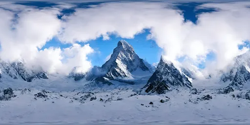 Snow Mountain Landscape Clouds