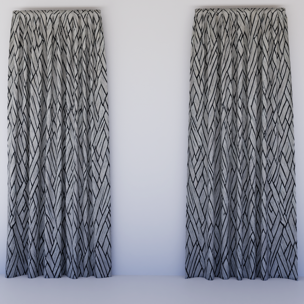 Designer Curtain #1 | FREE 3D Curtain Models | BlenderKit