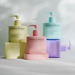 Pastel Cosmetic Bottle Studio Scene
