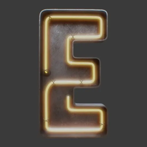 Neon Letter E