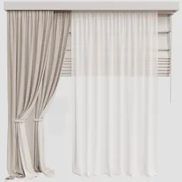GD Silk and Cotton Curtain Set