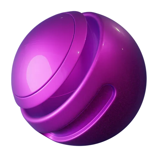 Purple iridescent car paint material with reflective flakes for Blender 3D, procedural PBR shader.