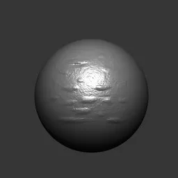 3D sculpting brush effect for Blender showing metal surface with damage, cuts, and dents.