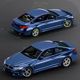 BMW 4 Series Coupe M Sport, Rigged car