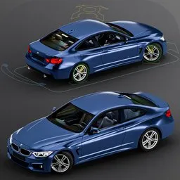 BMW 4 Series Coupe M Sport, Rigged car