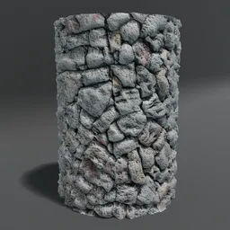 Stone Cylinder Post Pillar Volcanic