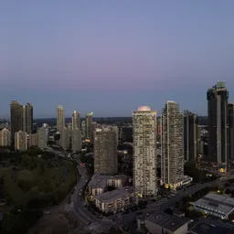 Aerial Cityscape Buildings Twilight