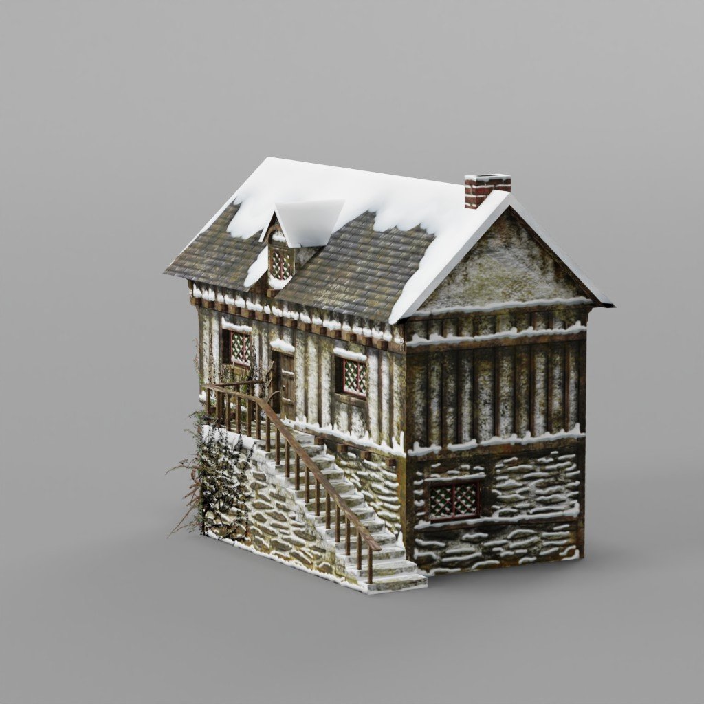 Old Medieval House Winter Historic Buildings Models BlenderKit   Thumbnail 33c79b83 9a71 4b1f B388 4b0f34ac563c .2048x2048 Q85 