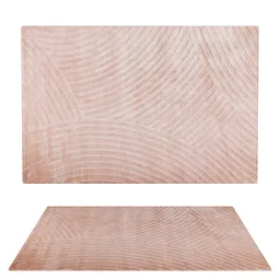 Highly detailed salmon-colored textured rug 3D model, perfect for interior design visualizations in Blender.