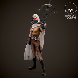 Lowpoly 3D model of a stylized archer character, ideal for Blender animations and game asset development.