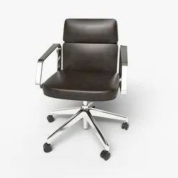 LAS Lead Chair brown leather low-poly