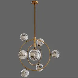 RS Chandelier Planet 7 brass