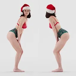 Standing Person in Christmas Outfit