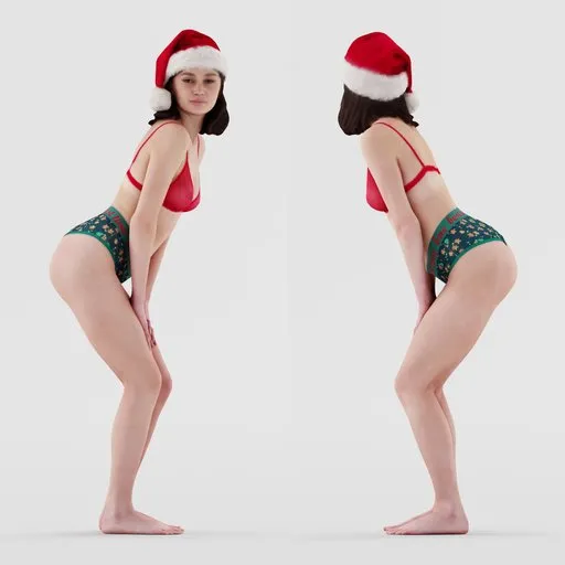Standing Person in Christmas Outfit