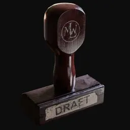 Vintage Rubber Stamp - Marked "Draft"