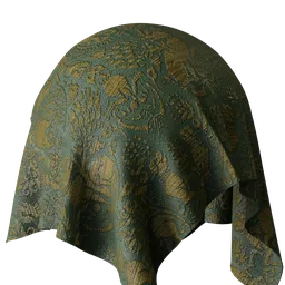Green Ornament Fabric