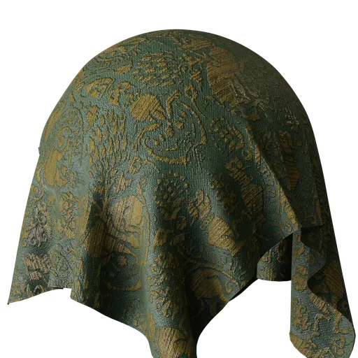 Green Ornament Fabric