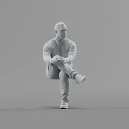 Lowpoly Male Sitting