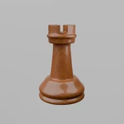 Glossy Staunton Rook - Dark Wood