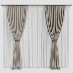 GD Silk and Cotton Curtain Set
