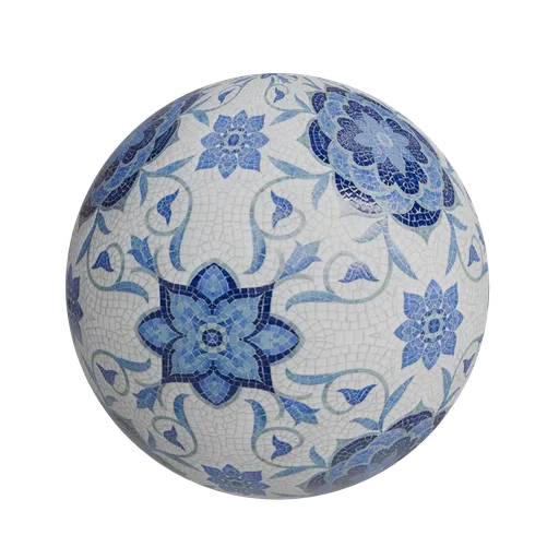 Floral mosaic tile