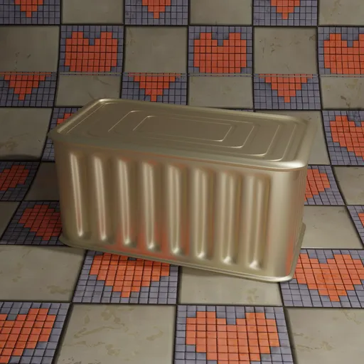 Highly detailed 3D tin can model for Blender, perfect for rendering realistic food packaging visualizations.